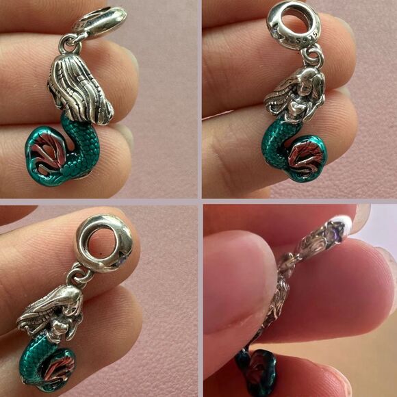 4x NWOT Ariel The Little Mermaid Disney Pandora FIT Silver Charm - Picture 5 of 15
